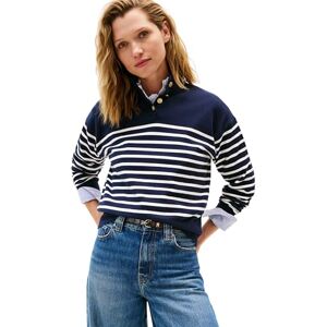 Tommy Hilfiger Women’s Jersey Gold Jumper with Mock Neck, Blue (Placed Thin White STP Sweaters), S Tommy Hilfiger Women’s Jersey Gold Jumper with Mock Neck, Blue (Placed Thin White STP Sweaters), S