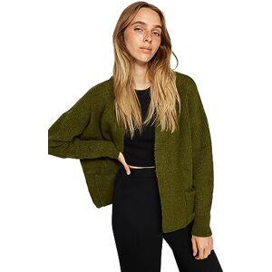 Trendyol FeMan Oversize Basic V Neck Knitwear Cardigan,Khaki,S Trendyol FeMan Oversize Basic V Neck Knitwear Cardigan,Khaki,S