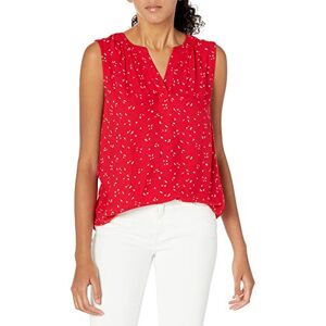Amazon Essentials Women's Sleeveless V-Neck Woven Shirt, Red Leaf, XS Amazon Essentials Women's Sleeveless V-Neck Woven Shirt, Red Leaf, XS