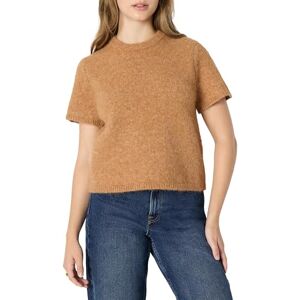 Amazon Essentials Women's Relaxed-Fit Faux Mohair Short Sleeve Jumper Top, Camel Heather, XS Amazon Essentials Women's Relaxed-Fit Faux Mohair Short Sleeve Jumper Top, Camel Heather, XS