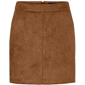 VERO MODA Women's Velvet Mini Skirt Short Stretch Pencil Skirt Velvet Corduroy Fabric VMDONNADINA, Colours:Middle Brown, Size:S VERO MODA Women's Velvet Mini Skirt Short Stretch Pencil Skirt Velvet Corduroy Fabric VMDONNADINA, Colours:Middle Brown, Size:S