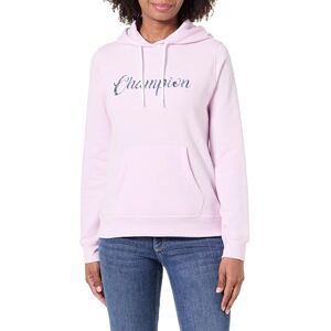 Champion Women's fleece hoodie, rib cuff and hem, front kangaroo pocket, hood with adjustable drawcords, graphic logo Pink Champion Women's fleece hoodie, rib cuff and hem, front kangaroo pocket, hood with adjustable drawcords, graphic logo Pink