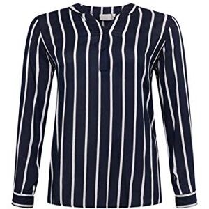 Kaffe Curve Women's Women's Plus Size Shirt Blouse Striped Oversize V-Neck Long Sleeves Blouse, Darkblue, 46 Kaffe Curve Women's Women's Plus Size Shirt Blouse Striped Oversize V-Neck Long Sleeves Blouse, Darkblue, 46