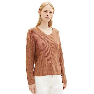 TOM TAILOR Women's Basic V-Neck Jumper, 32399-blush Mahogany Melange, L TOM TAILOR Women's Basic V-Neck Jumper, 32399-blush Mahogany Melange, L