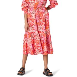 Amazon Essentials Women's Mid-Rise A-line Cotton Sateen Tiered Midi Skirt (Top Sold Separately), Bright Poppy Red Multi Folk Floral, X-Large Amazon Essentials Women's Mid-Rise A-line Cotton Sateen Tiered Midi Skirt (Top Sold Separately), Bright Poppy Red Multi Folk Floral, X-Large