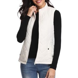 fuinloth Women's Quilted Gilet, Lightweight Body Warmer Padded Outdoor Vest Sleeveless Jacket White X-Small fuinloth Women's Quilted Gilet, Lightweight Body Warmer Padded Outdoor Vest Sleeveless Jacket White X-Small