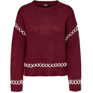 ONLY Women's Onlamanda Life Ls O-Neck Detail KNT Noos, Cabernet, XS ONLY Women's Onlamanda Life Ls O-Neck Detail KNT Noos, Cabernet, XS
