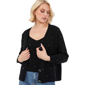 Lovedrobe Women's Twinset Ladies Long Sleeve Cardigan Knitted Two Piece Vest Tank Top Co-ord Set Diamante Smart Casual Knitwear, Black 16-18 Lovedrobe Women's Twinset Ladies Long Sleeve Cardigan Knitted Two Piece Vest Tank Top Co-ord Set Diamante Smart Casual Knitwear, Black 16-18