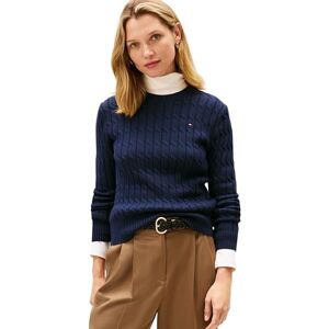 Tommy Hilfiger Women’s Jumper Cable in Cotton, Blue (Dark Night Navy), XXL Tommy Hilfiger Women’s Jumper Cable in Cotton, Blue (Dark Night Navy), XXL