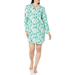 Amazon Essentials Women's Woven Flannel Notch Collar Nightgown (Available in Plus Size), Ecru Festive Tree, XL Plus Amazon Essentials Women's Woven Flannel Notch Collar Nightgown (Available in Plus Size), Ecru Festive Tree, XL Plus