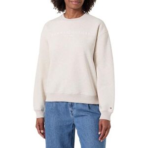 Tommy Hilfiger Women's Sweatshirt without Hood, Off-White (Heather Oatmilk), XXL Tommy Hilfiger Women's Sweatshirt without Hood, Off-White (Heather Oatmilk), XXL