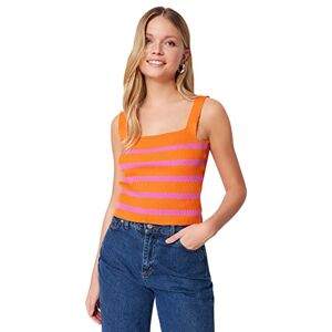 Trendyol Women Regular fit Basic Scoop Neck Woven Blouse,Orange,M Trendyol Women Regular fit Basic Scoop Neck Woven Blouse,Orange,M