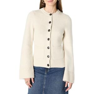Amazon Essentials Women's Regular-Fit Long-Sleeve Cardigan with Bell Sleeves and Shaped Waist, Oatmeal Heather, XS Amazon Essentials Women's Regular-Fit Long-Sleeve Cardigan with Bell Sleeves and Shaped Waist, Oatmeal Heather, XS