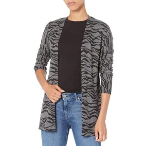 Amazon Essentials Women's Lightweight Long Open-Front Cardigan (Available in Plus Size), Charcoal Tiger Print, S Amazon Essentials Women's Lightweight Long Open-Front Cardigan (Available in Plus Size), Charcoal Tiger Print, S