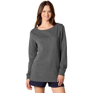 Amazon Essentials Women's Open-Neck Loose-Fit Fleece Tunic Sweatshirt, Charcoal Heather, M Amazon Essentials Women's Open-Neck Loose-Fit Fleece Tunic Sweatshirt, Charcoal Heather, M