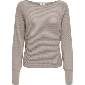 ONLY Women's Onladaline L/S Short Pullover KNT Noos Knitted Jumper with Boat Neck, Satellite W. Melange, XL ONLY Women's Onladaline L/S Short Pullover KNT Noos Knitted Jumper with Boat Neck, Satellite W. Melange, XL