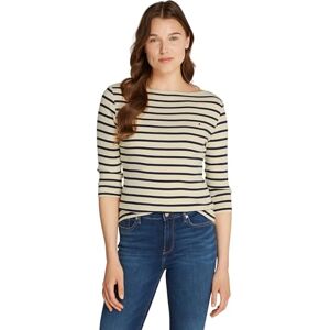 Tommy Hilfiger Women’s Long Sleeve Slim Fit New Cody Top with Boat Neck, Multicolor (Fine STP Country Ivory/Drk N Navy), XS Tommy Hilfiger Women’s Long Sleeve Slim Fit New Cody Top with Boat Neck, Multicolor (Fine STP Country Ivory/Drk N Navy), XS