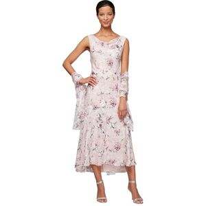 Alex Evenings Women's Elegant Sleeveless Printed Chiffon Spring/Summer Dress with Shawl (Petite and Regular Sizes) Special Occasion, Blush Multi, 12 Alex Evenings Women's Elegant Sleeveless Printed Chiffon Spring/Summer Dress with Shawl (Petite and Regular Sizes) Special Occasion, Blush Multi, 12