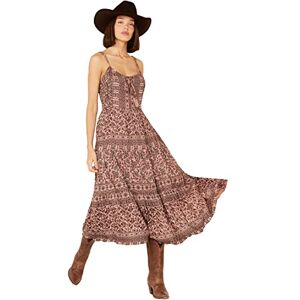ANGIE Women's Overdye Tie Neck Strappy Back Tiered Skirt Maxi Dress Casual, Rosehip, Medium ANGIE Women's Overdye Tie Neck Strappy Back Tiered Skirt Maxi Dress Casual, Rosehip, Medium