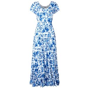 Joe Browns Women's Floral Print Full Skirt Crinkle Maxi Dress, Regular Fit, Blue, UK 8 Joe Browns Women's Floral Print Full Skirt Crinkle Maxi Dress, Regular Fit, Blue, UK 8