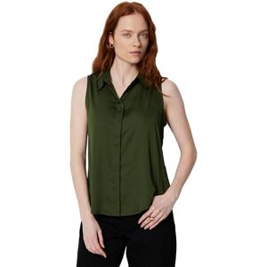 Amazon Essentials Women's Regular-Fit Sleeveless Button-Down Blouse, Dark Green, XX-Large Amazon Essentials Women's Regular-Fit Sleeveless Button-Down Blouse, Dark Green, XX-Large