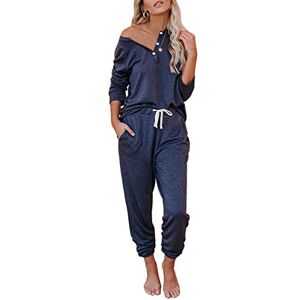 AUTOMET Women's Lounge Sets Loungewear Long Short Sleeve Pyjama Sets with Jogging Bottoms Sweatsuits 2 Piece Outfit, navy, M AUTOMET Women's Lounge Sets Loungewear Long Short Sleeve Pyjama Sets with Jogging Bottoms Sweatsuits 2 Piece Outfit, navy, M