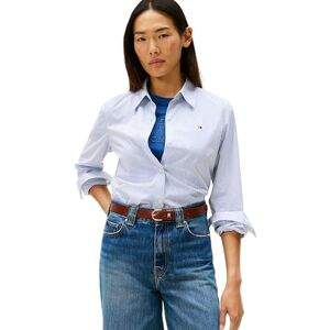 Tommy Hilfiger Women’s Regular Fit Poplin Shirt with Pointed Collar, Blue (Hugh STP/Blue), 12 Tommy Hilfiger Women’s Regular Fit Poplin Shirt with Pointed Collar, Blue (Hugh STP/Blue), 12