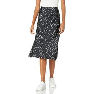 The Drop Women's Maya Silky Slip Skirt, Black/White Polka Dot Print, S The Drop Women's Maya Silky Slip Skirt, Black/White Polka Dot Print, S