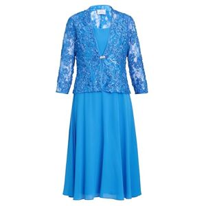 Gina Bacconi Women's Soutache Lace Jacket with Chiffon Dress Cocktail, Cobalt, 14 Gina Bacconi Women's Soutache Lace Jacket with Chiffon Dress Cocktail, Cobalt, 14