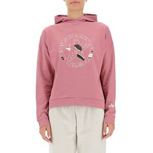 Jeep O102607-P490 J WOMAN HOODED CROPPED SWEATSHIRT STAR Botanical Print J22W Dusty Rose L Jeep O102607-P490 J WOMAN HOODED CROPPED SWEATSHIRT STAR Botanical Print J22W Dusty Rose L