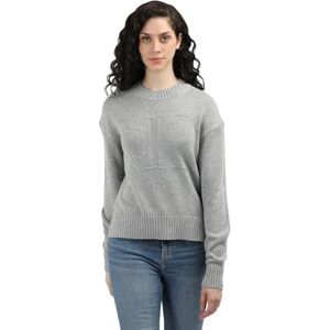 Calvin Klein Women's Loose Fit Knitted Jumper, Grey (Grey Heather), S Calvin Klein Women's Loose Fit Knitted Jumper, Grey (Grey Heather), S