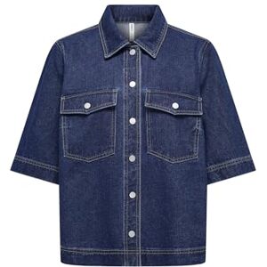 ONLY ONLBELLE Female Denim Shirt, Dark Denim Blue, L ONLY ONLBELLE Female Denim Shirt, Dark Denim Blue, L