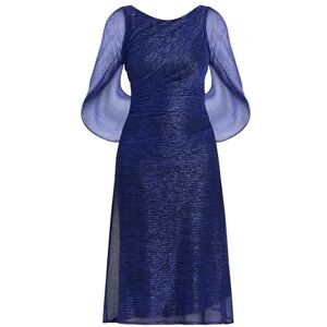 Gina Bacconi Metallic Knit Dress, Cobalt, 18 Gina Bacconi Metallic Knit Dress, Cobalt, 18