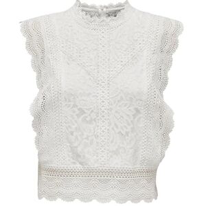 ONLY Womens Onlkaro S/L Lace WVN Top, Cloud Dancer, XS UK ONLY Womens Onlkaro S/L Lace WVN Top, Cloud Dancer, XS UK