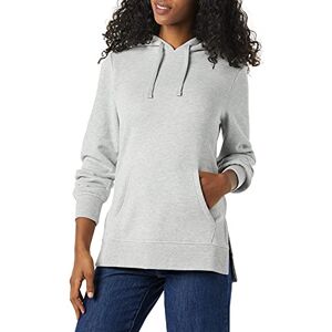 Amazon Essentials Women's Fleece Hooded Tunic Sweatshirt, Grey Heather, S Amazon Essentials Women's Fleece Hooded Tunic Sweatshirt, Grey Heather, S