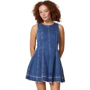 Amazon Essentials Women's Fit & Flare Denim Mini Dress, Medium Blue Vintage, 0 Amazon Essentials Women's Fit & Flare Denim Mini Dress, Medium Blue Vintage, 0