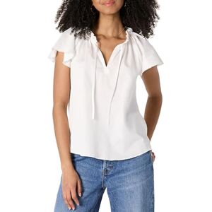 Amazon Essentials Women's Relaxed-Fit Cotton Sateen Flutter Sleeve Blouse, White, XL Amazon Essentials Women's Relaxed-Fit Cotton Sateen Flutter Sleeve Blouse, White, XL