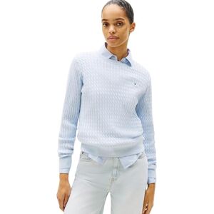 Tommy Hilfiger Women’s Fine Cable Knit Jumper, Blue (Breezy Blue), XL Tommy Hilfiger Women’s Fine Cable Knit Jumper, Blue (Breezy Blue), XL