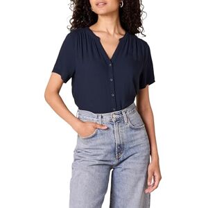 Amazon Essentials Women's Short-Sleeve Woven Blouse, Navy, X-Small Amazon Essentials Women's Short-Sleeve Woven Blouse, Navy, X-Small