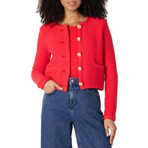Amazon Essentials Women's Regular Fit Midweight Cotton Fluffy Smart Cardigan with Gold Buttons, Bright Poppy Red, XXL Amazon Essentials Women's Regular Fit Midweight Cotton Fluffy Smart Cardigan with Gold Buttons, Bright Poppy Red, XXL