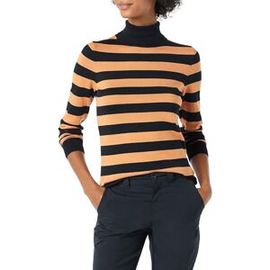 Amazon Essentials Women's Classic-Fit Lightweight Long-Sleeve Jumper, Black Camel Rugby Stripe, XS Amazon Essentials Women's Classic-Fit Lightweight Long-Sleeve Jumper, Black Camel Rugby Stripe, XS