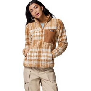 Columbia Women's West Bend 1/4 Zip 2, Fleece Pull Over, Camel Brown Herringplaid, XL Columbia Women's West Bend 1/4 Zip 2, Fleece Pull Over, Camel Brown Herringplaid, XL