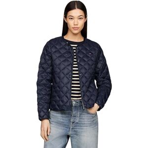 Tommy Hilfiger Women's Collarless Quilted Down Jacket with Button Placket, Blue (Desert Sky), S Tommy Hilfiger Women's Collarless Quilted Down Jacket with Button Placket, Blue (Desert Sky), S