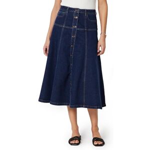 Amazon Essentials Women's A-Line High-Rise Denim Button-Down Midi Skirt, Dark Midnight Wash, 8 Amazon Essentials Women's A-Line High-Rise Denim Button-Down Midi Skirt, Dark Midnight Wash, 8