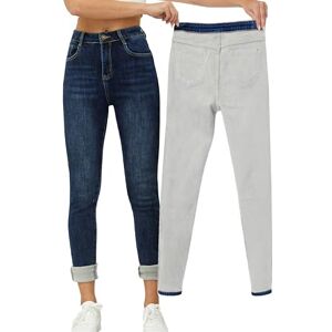 Yehopere Women's Winter Fleece Lined Jeans Slim Fit Warm Skinny High Waist Denim Jean, Blue, XXXL Yehopere Women's Winter Fleece Lined Jeans Slim Fit Warm Skinny High Waist Denim Jean, Blue, XXXL