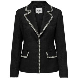 ONLY Women's Onlkari L/S Boucle Blazer TLR, Black/Detail: White Stitch, 12 ONLY Women's Onlkari L/S Boucle Blazer TLR, Black/Detail: White Stitch, 12