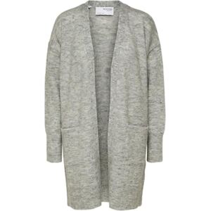 SELECTED FEMME Womens Slflulu New Ls Knit Long B Noos Cardigan Sweater, Light Grey Mix, L UK SELECTED FEMME Womens Slflulu New Ls Knit Long B Noos Cardigan Sweater, Light Grey Mix, L UK