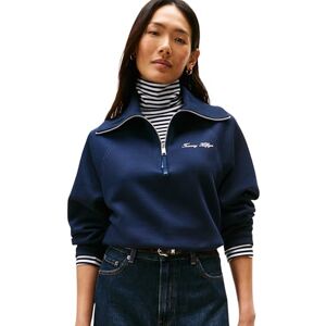 Tommy Hilfiger Women's Classic Script Fleece Half Zip Sweatshirt, Blue (Dark Night Navy), XL Tommy Hilfiger Women's Classic Script Fleece Half Zip Sweatshirt, Blue (Dark Night Navy), XL