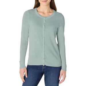 Amazon Essentials Women's Lightweight Crewneck Cardigan Jumper (Available in Plus Size), Sage Green Heather, L Amazon Essentials Women's Lightweight Crewneck Cardigan Jumper (Available in Plus Size), Sage Green Heather, L