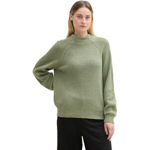 TOM TAILOR Women's Jumper, 36881 Pale Bark Green Rib Structure, XXL TOM TAILOR Women's Jumper, 36881 Pale Bark Green Rib Structure, XXL
